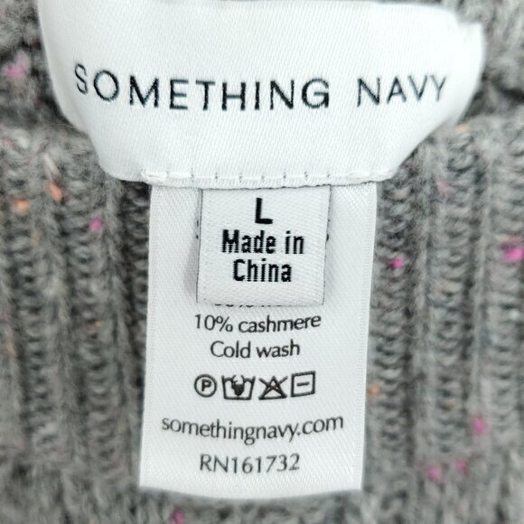 Something Navy Wool/Cashmere Chunky Cable Knit Pull On Lounge Pants L Gray - Picture 4 of 15